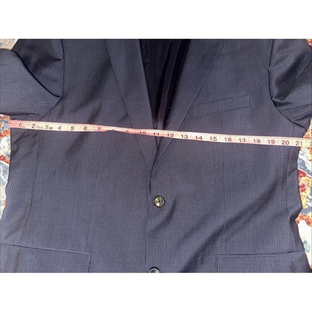 Hugo Boss Men’s Sz 42R Pinstrip Luxury Virgin Wool Suit Jacket Navy blue
